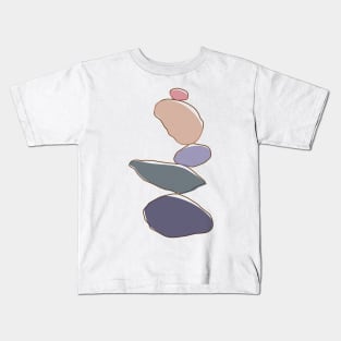 Rujum- Balancing Stones: A Pastel-colored Illustration | Redbubble Kids T-Shirt